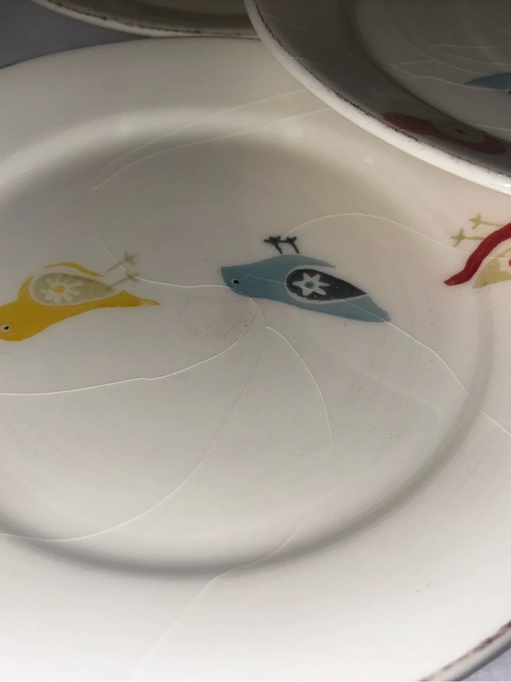 Vintage Set of 8 Pier 1 Imports Little Bird Salad Plate 8-1/2” Portugal. Y3